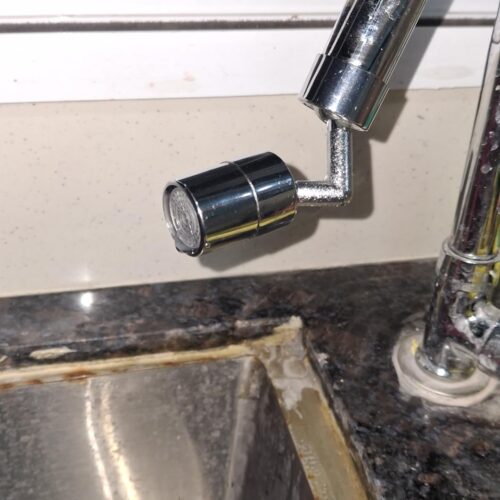 720° Rotating Faucet Aerator — Fits All Taps | Splash + Shower Mode | Water Saving photo review