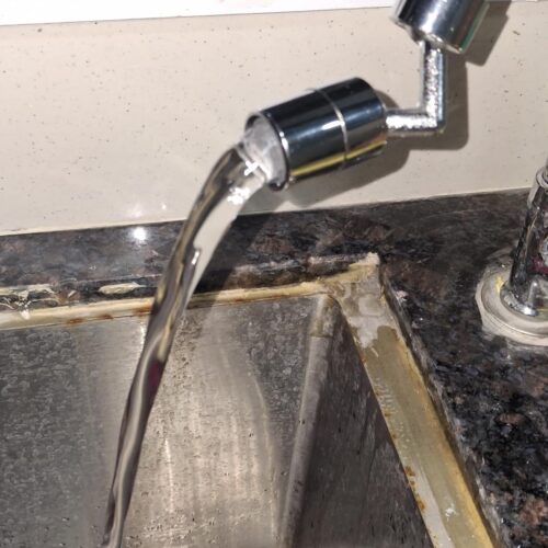 720° Rotating Faucet Aerator — Fits All Taps | Splash + Shower Mode | Water Saving photo review